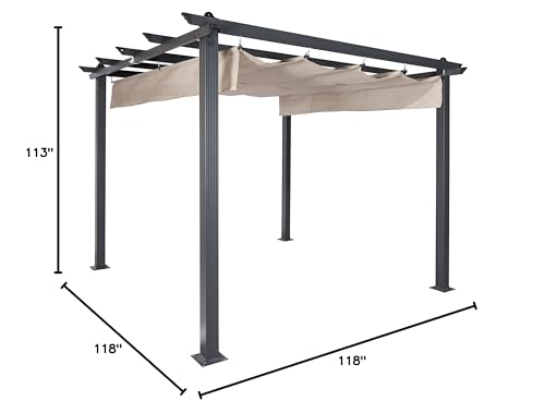 Coolaroo Aurora Pergola Light Filtering 90% UV Block 9'10" x 9'10" Smoke