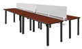 212 Main Kee Double Benching System with Privacy Divider Cherry & Black Multicoloured
