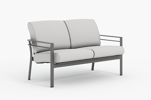 Winston Southern Cay Cushion Loveseat Weathered Teak/Idol Cloud