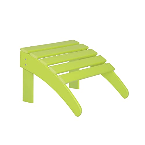 WO WESTIN OUTDOOR HDPE Adirondack Chair Set of 12 with Ottomans and Side Tables Lime