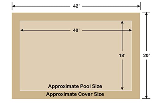 Loop - Loc 18' x 40' Rectangle Ultra-Loc III Solid In-Ground Pool Safety Cover Tan