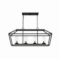 Eurofase Bastille 4 Light Outdoor Pendant Contemporary 14.75" Tall Satin Black