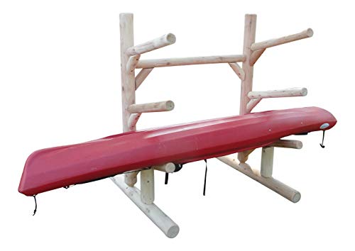 Log Kayak Rack 3-Place 1-Sided Kayak/SUPS Rack Natural
