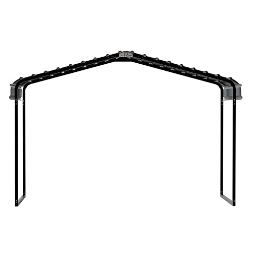 Arrow Shed Galvanized Steel Canopy 12’ x 6’ x 7’ Charcoal