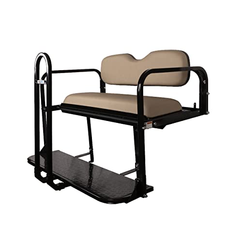 ProFX Golf Cart Rear Flip Seat Kit with Grab Bar for EZGO RXV Gas & Electric Golf Carts Stone