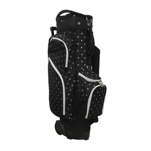 RJ GOLF RJ Sports Carter 14 Way Divider Top Transport Golf Cart Bag with Wheels/Handle Polka Dot