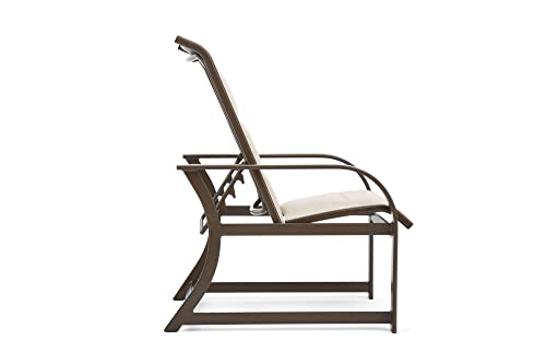 Winston Key West Padded Sling Adjustable Lounge Chair Off-white/Brown