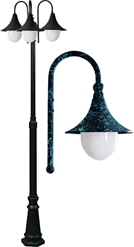 DABMAR LIGHTING Marquee Post Three Light Fixture 120 Volts Verde Green