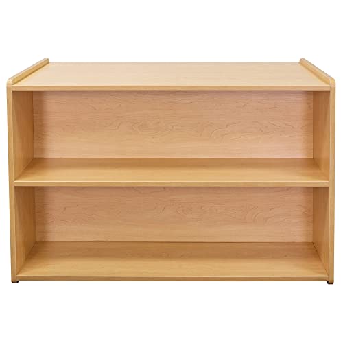 Tot Mate Double-Sided Wooden 2-Shelf Storage Organizer Maple
