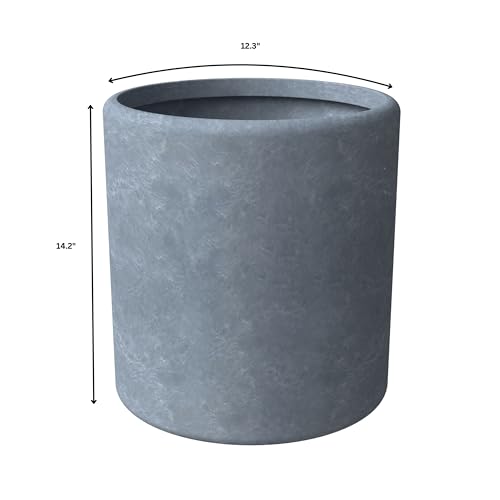 LeisureMod Tundra 5-Piece Fiberstone and MGO Clay Planter Set Aged Concrete