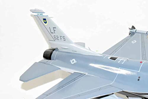 Squadron Nostalgia LLC Lockheed Martin F-16 Fighting Falcon 62d Fighter Squadron 18" Mahogany Scale Model Multicolor