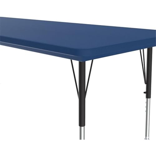 Pemberly Row Blow-Molded Plastic Resin Activity Table 30"x60" Blue