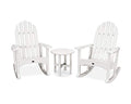 TREX Cape Cod 3-Piece Adirondack Rocking Chair Set with Side Table Classic White