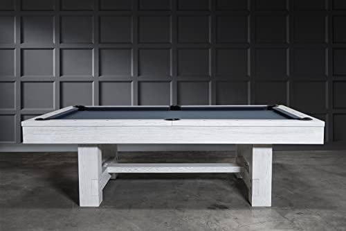 Empire USA Dakota Slate Pool Table with Premium Billiards Accessories 8FT Whitewash