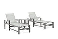 Winston Stanford Sling 3pc Chat Set (2 Chaises, Side Table) Gray Screen