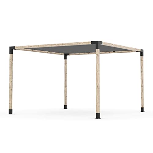 TOJAGRID Pergola Kit with Shade Sail for 4x4 Wood Posts 12x12 Black