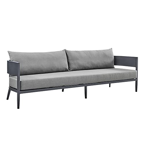Armen Living Argiope 4 Piece Outdoor Conversation Set Dark Gray