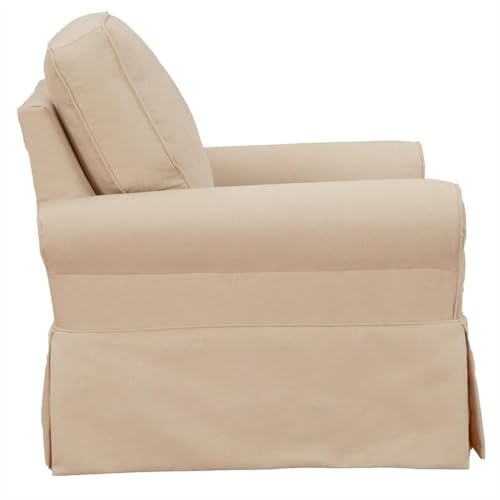 Sunset Trading Horizon Slipcovered Swivel Rocking Chair Tan