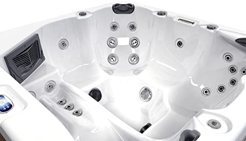 Luxuria Spas Newport 6-Person 57-Jet with Lounge Hot Tub Homemade White/Grey