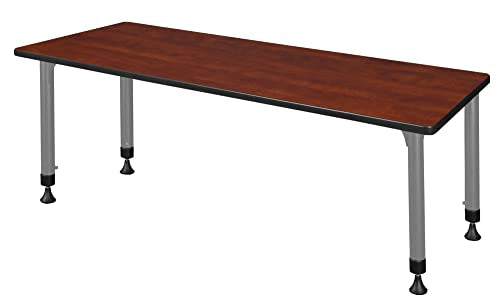 Romig Height Adjustable Classroom Activity Table Cherry Top Grey Base 72x30