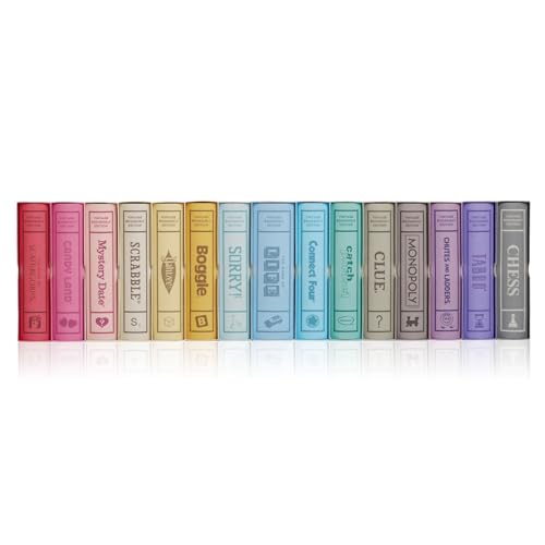 WS Game Company Vintage Bookshelf Board Games Collection Modern Burlap