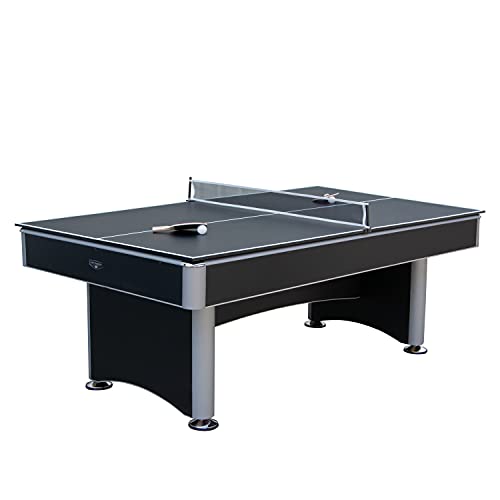 Hathaway Maverick II 7-Foot Pool and Table Tennis Multi Game Black