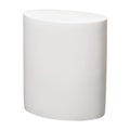 Emissary Oval 22" H Glossy Glaze White Ceramic Garden Stool