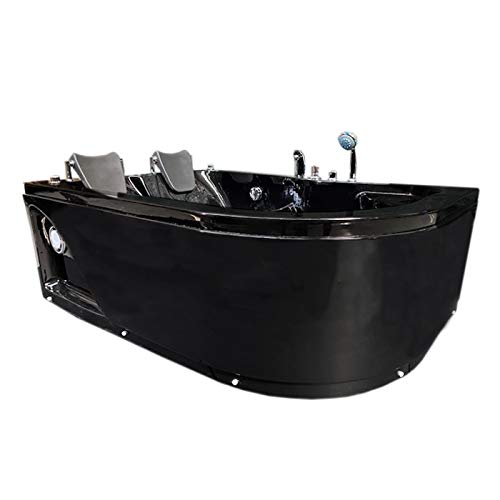 SIMBASHOPPING USA Whirlpool Bathtub Hot Tub Massage 2 Persons Hydrotherapy BLACK HAVANA