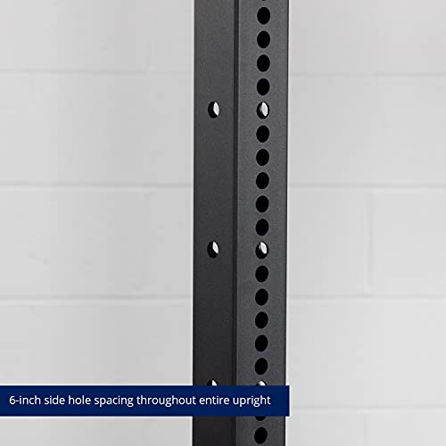 Titan Fitness Flat Foot Power Rack X-3 Series 91-in. 30-in. with 4 Weight Plate Holders Black