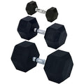 Champion Barbell Rubber Encased Solid Hex Dumbbell 85-Pound Black
