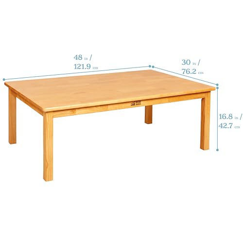 ECR4Kids Rectangular Hardwood Table & Chairs Set Honey