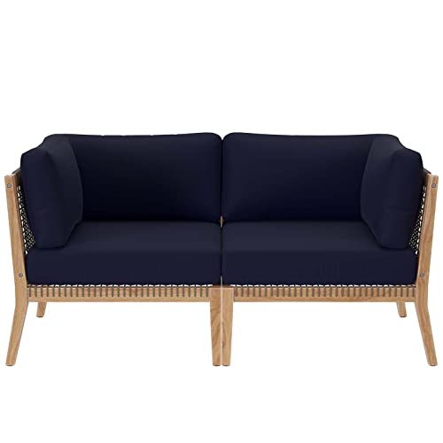 Modway Clearwater Loveseat Gray Navy