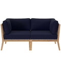 Modway Clearwater Loveseat Gray Navy