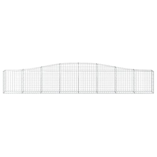 Arched Gabion Baskets 2 pcs Galvanized Iron for Outdoor Plants White Black
