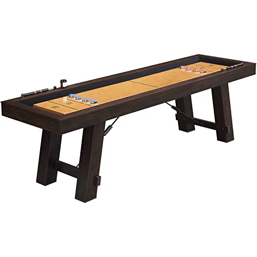 Hanover Full Size Butcher Block Shuffleboard Table Brown
