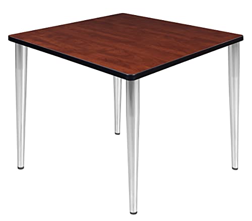 212 Main Kahlo Square Tapered Leg Table 42 in. Cherry & Chrome