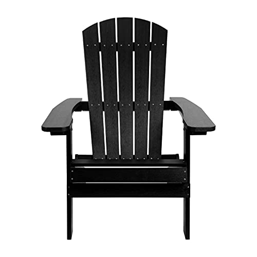 Flash Furniture Charlestown Folding Adirondack Chair Set of 4 Black