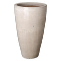 Emissary 24in Distressed White Stoneware Round Planter