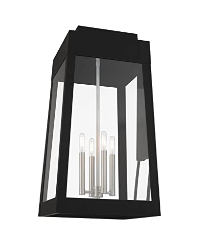 Livex Oslo Four Light Outdoor Wall Lantern Black