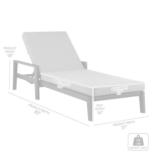 Armen Living Cayman Aluminum Outdoor Adjustable Chaise Lounge Chair Grey
