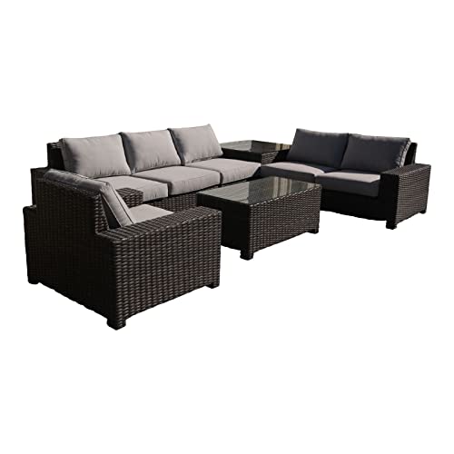 Courtyard Casual St Lucia Collection 2-Piece Sectional Loveseat Set Silver Oak