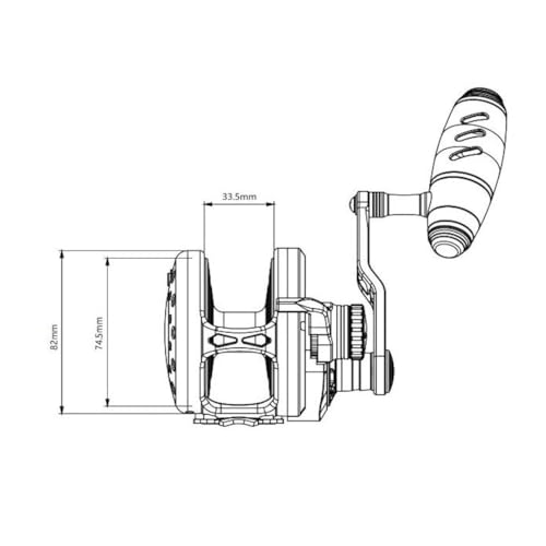 Black Hall Outfitters Maxel Rage Pro 90 BLG Silent Lever Dual Drag Reel Black / Light Gray