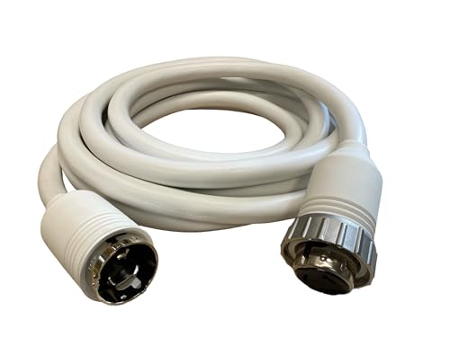 Amp Up 125/250 Volt 50 Amp Marine Shore Power Boat Cord 75' White