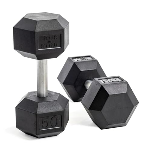 Bells of Steel Hex Dumbbells Set 5-50lb Rubber 10 Pairs