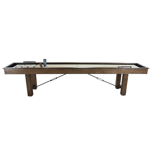 Playcraft Montauk Pecan 12' Shuffleboard Table Whitewash