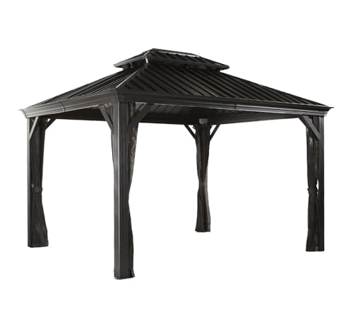 Sojag 500-7156980 Messina Hard Top Sun Shelter 10' x 12' Charcoal