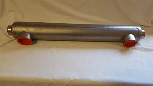 Badgerpipe 155k BTU Titanium Tube and Shell Heat Exchanger for Saltwater Pools/Spas Ss