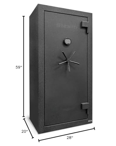 Stealth UL28 Gun Safe 28 Long Gun Capacity with Handgun Storage, 1 Hour Fire Protection, UL RSC Rating Black