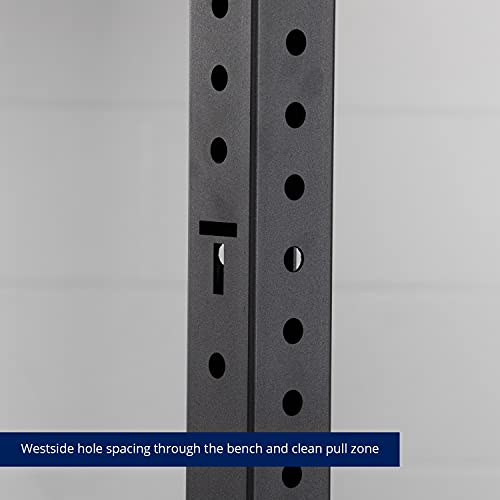 Titan Fitness Flat Foot Power Rack X-3 Series 91-in. 30-in. with 4 Weight Plate Holders Black