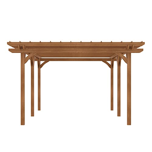 Outsunny 12' x 20' Outdoor Pergola Wood Gazebo Brown